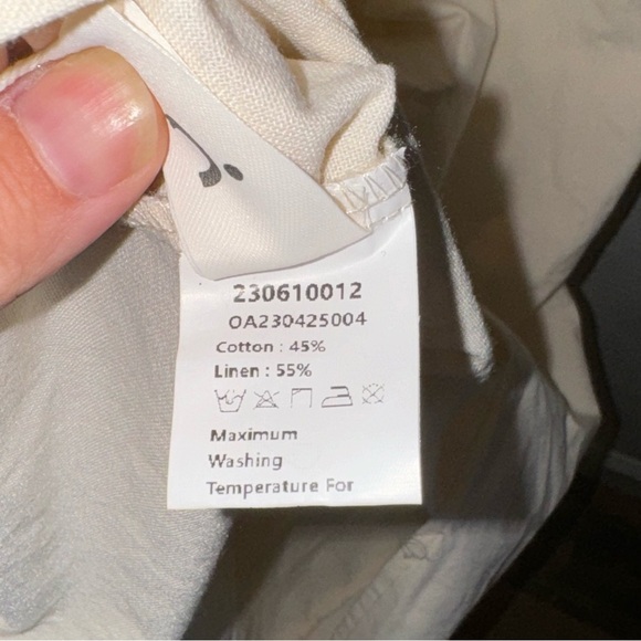 COMMENSE NEW Ivory Linen Blend Open Back Sleeveless Midi Dress M - Picture 7 of 7